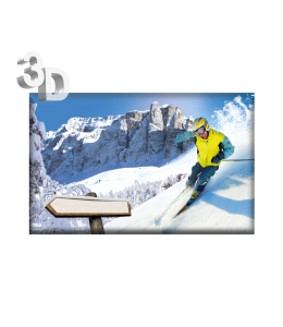 3D Magnete Winter Landschaft & Schleife 8,4cm x 5cm