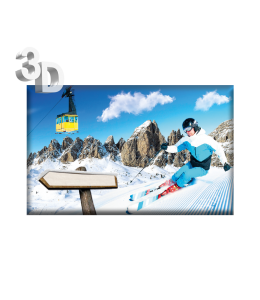 3D Magnete Winter Landschaft & Schleife 8,4cm x 5cm