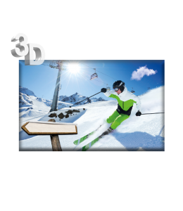 3D Magnete Winter Landschaft & Schleife 8,4cm x 5cm