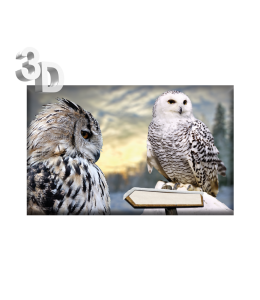 3D Magnete Winter Landschaft & Schleife 8,4cm x 5cm