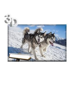 3D Magnete Winter Landschaft & Schleife 8,4cm x 5cm