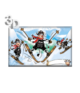 3D Magnete Winter Landschaft & Schleife 8,4cm x 5cm