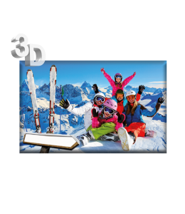3D Magnete Winter Landschaft & Schleife 8,4cm x 5cm