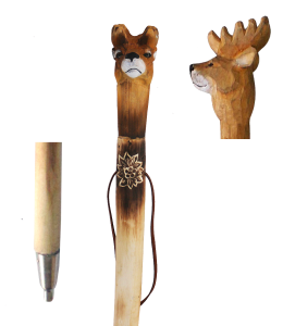 Wanderstock aus Holz Hirsch 120cm