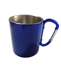 Tasse blau mit Karabiner blau 300ml