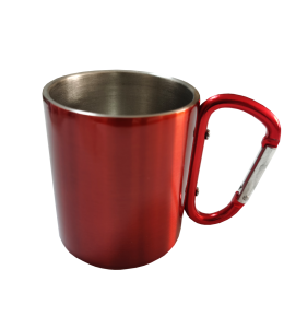 Tasse rot mit Karabiner rot 300ml