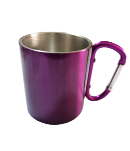 Tasse violett mit Karabiner violett 300ml