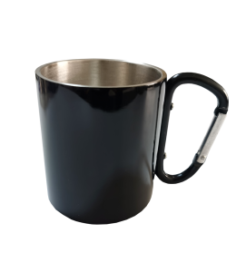 Tasse schwarz mit Karabiner schwarz 300ml