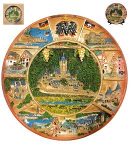 Souvenir Teller Ansicht "GERMANY" bemalt 22cm