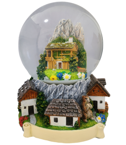 Souvenir Schneekugel Sommerdorf 120mm XXL