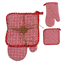 Ofenhandschuh 18x28cm und Topflappen 20x20cm