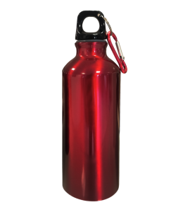 Trinkflasche aus Aluminium 500ml ROT mit Karabiner