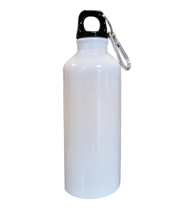 Trinkflasche aus Aluminium 500ml WEISS mit Karabiner