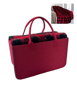Decke Super Soft 130x160cm in Filztasche 40x24x20 rot
