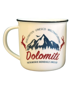 Kaffeetasse Porzellan mit Dolomiti 9 cm weiß
