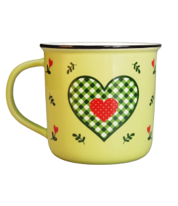 Kaffeetasse Porzellan mit Herz grün 9 cm grün