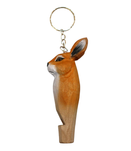Schlüsselanhänger Holzpfeife Hase