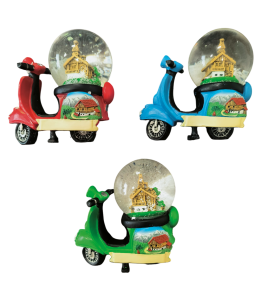 Souvenir Schneekugel 45 mm Vespa 3 farben sort.