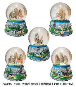 Souvenir Schneekugel Pässe 65 mm "Dolomiti"