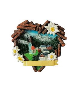 Souvenir Magnet Sommer Holzherz & Schleife