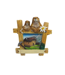 Souvenir Magnet Murmeltier Sommer & Schleife