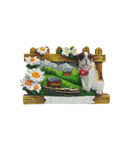 Souvenir Magnet Bernhardiner Sommer & Schleife