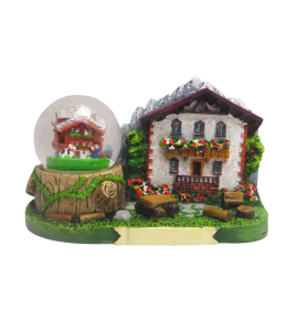 Souvenir Schneekugel 35 mm Sommerlandschaft & Bauernhof