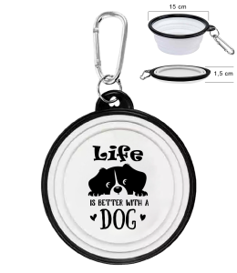 Faltbarer Hundenapf "Life is better with a Dog"