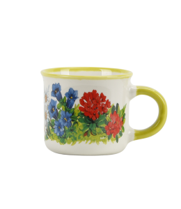 Espresso Tasse Alpenblumen 6 cm mit Henkel dunkelgelb