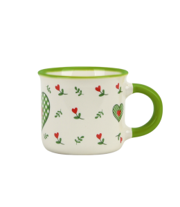Espresso Tasse Herz grün 6 cm mit Henkel grün