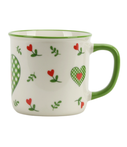 Kaffeetasse Herz grün 9 cm mit Henkel grün