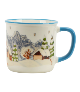 Kaffeetasse Winterlandschaft Winter 9 cm mit Henkel blau