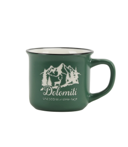 Espresso Tasse grün 6 cm mit Prägung Dolomiti