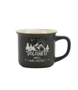 Espresso Tasse dunkelgrau 6 cm mit Prägung Dolomiti