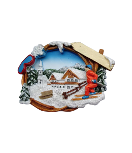 Souvenir Calamita paesaggio invernale e nastro