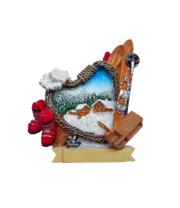 Souvenir Calamita paesaggio invernale e nastro