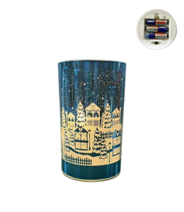 Luce a LED con paesaggio colore blu 12,5x7,5 con batteria