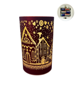Luce a LED con paesaggio colore rosso 15 x 9 cm con batteria