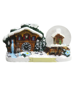 Souvenir Schneekugel 45 mm Winterlandschaft & Bauernhof