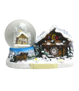 Souvenir Schneekugel 45 mm Winterlandschaft & Bauernhof