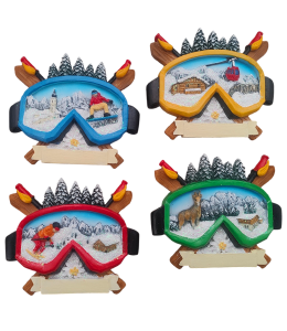 Souvenir Magnet Winter Skibrille 4fach sort