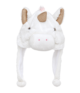 Plüsch Mütze Funny Hat EINHORN weiß 30x40cm