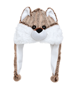 Plüsch Mütze Funny Hat HUSKY weiß/braun 30x40cm