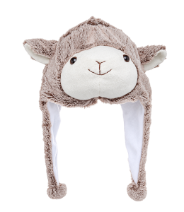 Plüsch Mütze Funny Hat SCHAF schwarz 30x40cm