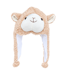 Plüsch Mütze Funny Hat SCHAF braun/weiß 30x40cm