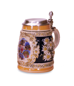 Bierkrug bauchig & D."Almrausch" 16cm (85mm FLD)