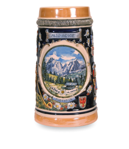 Bierkrug gerade "SÜDTIROL" 18 cm gross & Ansicht
