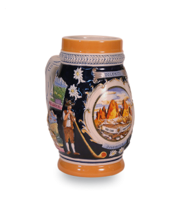 Bierkrug bauchig "DOLOMITI" 15 cm mit Ansicht