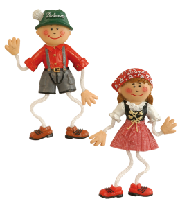 Tiroler Boy & Girl Magnet Schrift: Dolomiti