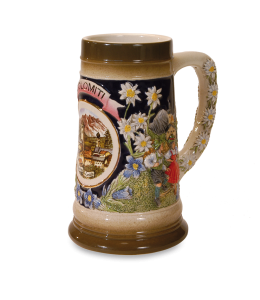 Bierkrug Dolomiti 17 cm Schild grün
